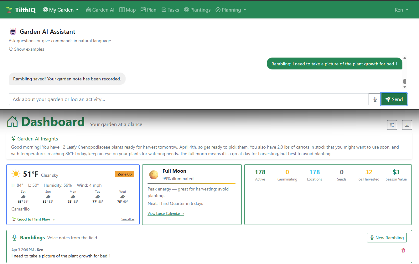 AI recording a rambling note and showing dashboard